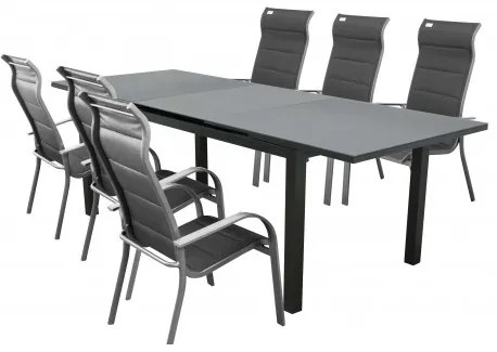 Doppler FIRENZE MIAMI sivá - záhradná hliníková sedacia súprava 6+1