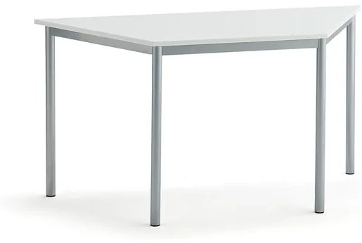 Stôl SONITUS TRAPETS, 1400x700x720 mm, HPL - biela, strieborná