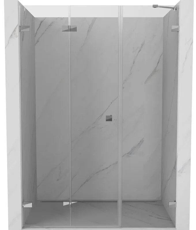Mexen Lunar-F, skladacie ľavé sprchové dvere 115 cm, 8mm číre sklo, chrómový profil, 836S-115-050-01-00-L