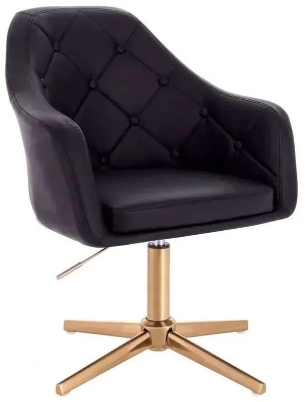 LuxuryForm DESIGN Kreslo ANDORA na zlatom kríži - čierne