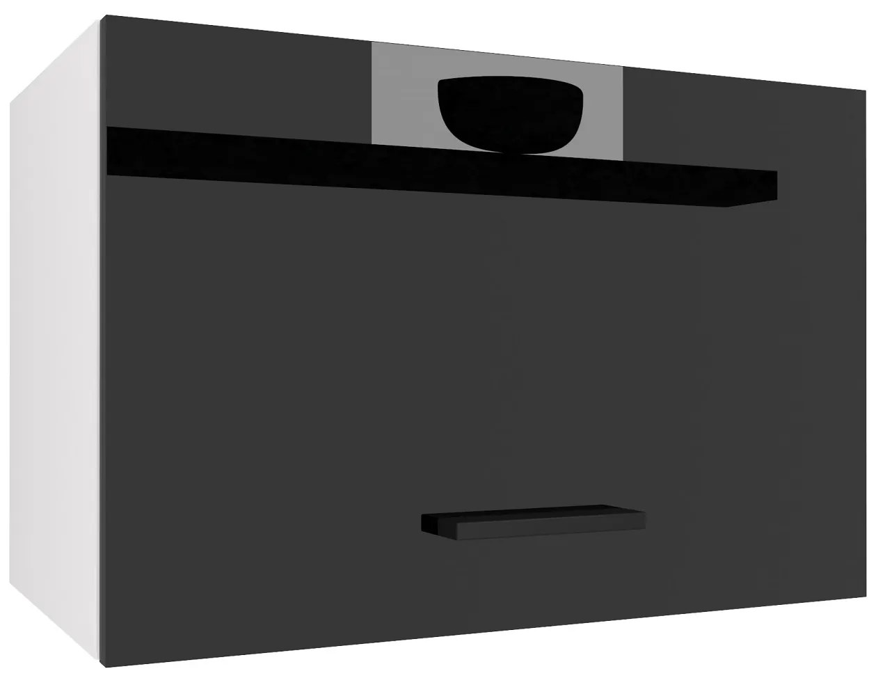 Kuchynská skrinka Belini nad digestor 60 cm čierny lesk INF SGP60/2/WT/B/0/B1