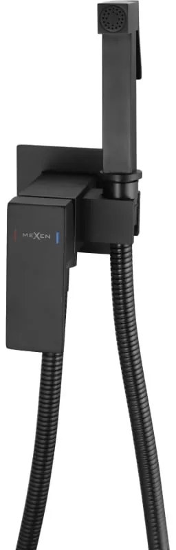 Mexen Cube, podomietková bidetová batéria s ručnou spŕškou, čierna matná, 7599150-70