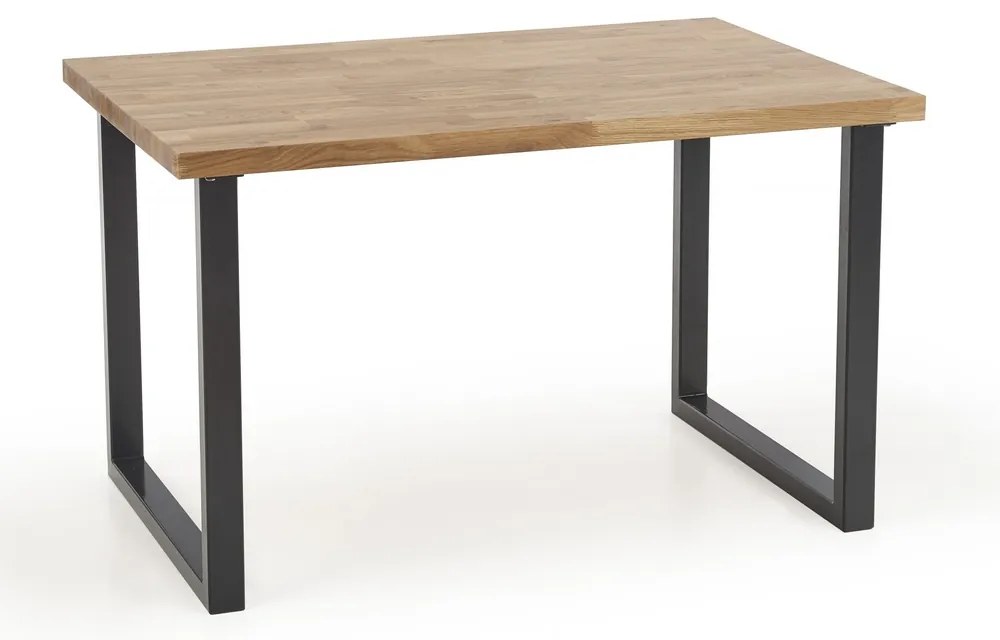 Jedálenský stôl Radus 140 x 85 cm, prírodné drevo / čierna