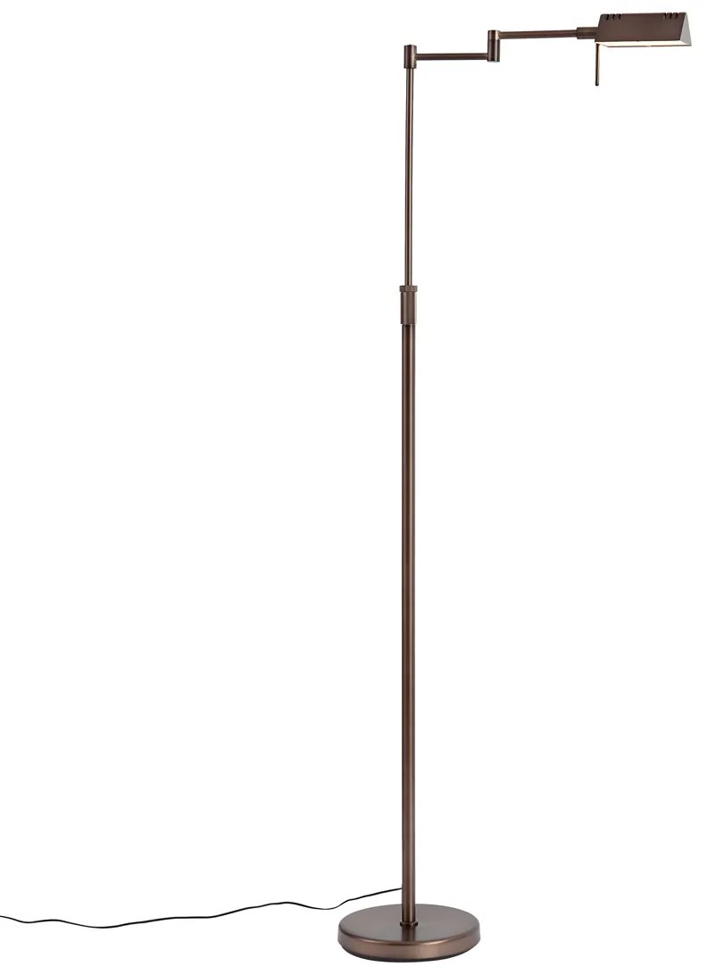 Dizajnová stojaca lampa tmavý bronz vrátane LED s dotykovým stmievačom - Notia