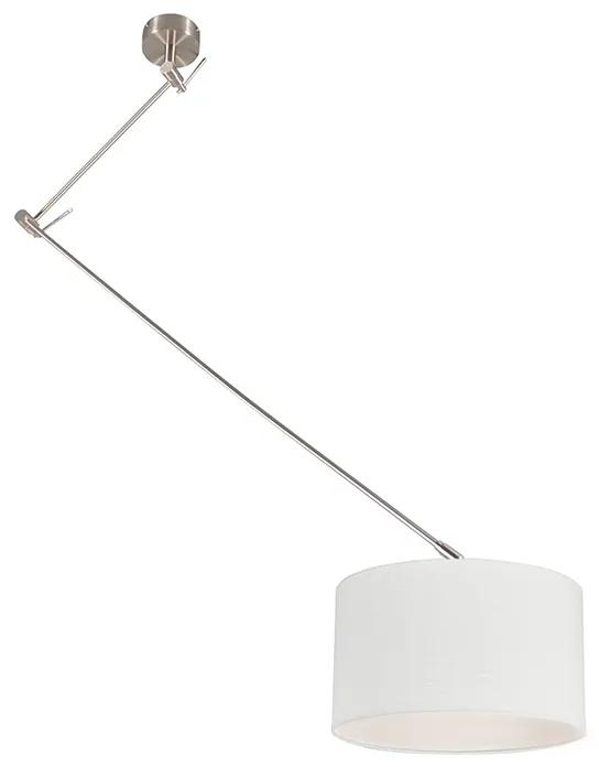 Osvetlenie na závesenie z ocele s tienidlom 35 cm biele nastaviteľné - Blitz