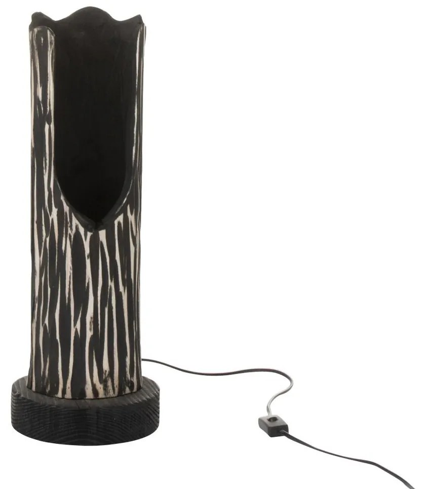 Stojací drevená lampa Paulownia Black 2 - Ø 21 * 133 cm