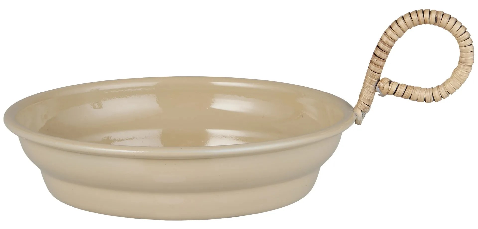 Ib Laursen Kovový svietnik s uškom Bamboo braid 12,3 cm