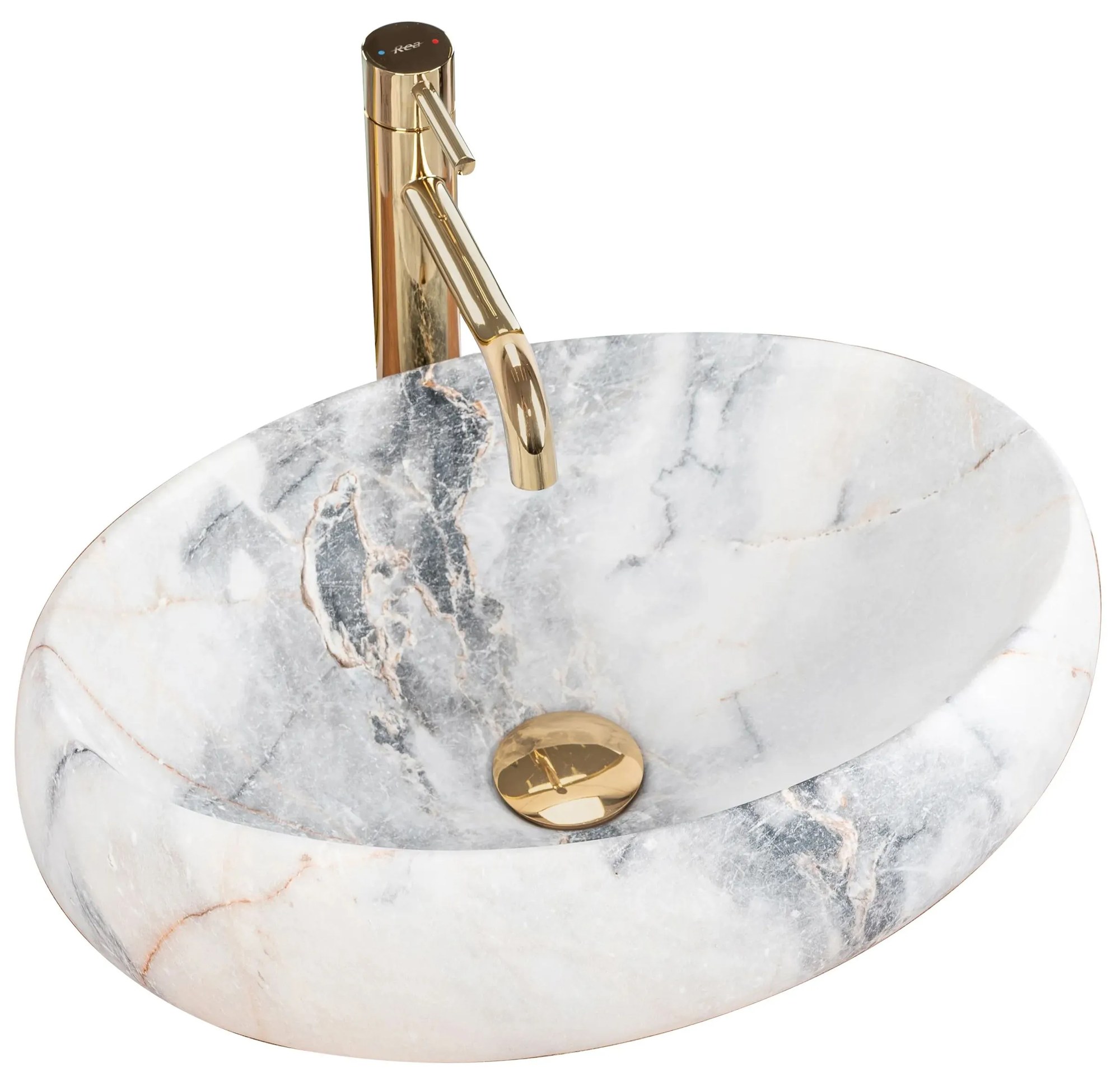 Rea Linda Granit umývadlo, 49 x 34 cm, imitácia kameňa-granit matný, REA-U8567