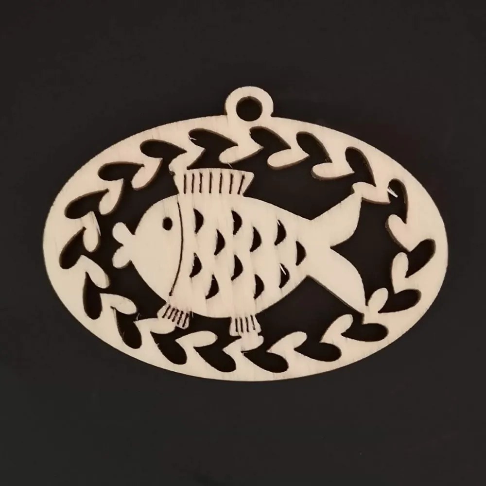 AMADEA Drevená ozdoba kapor v ovále 4 cm
