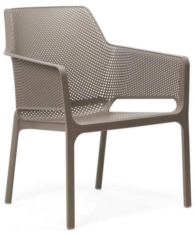 NET RELAX záhradná stolička s podrúčkami tortora