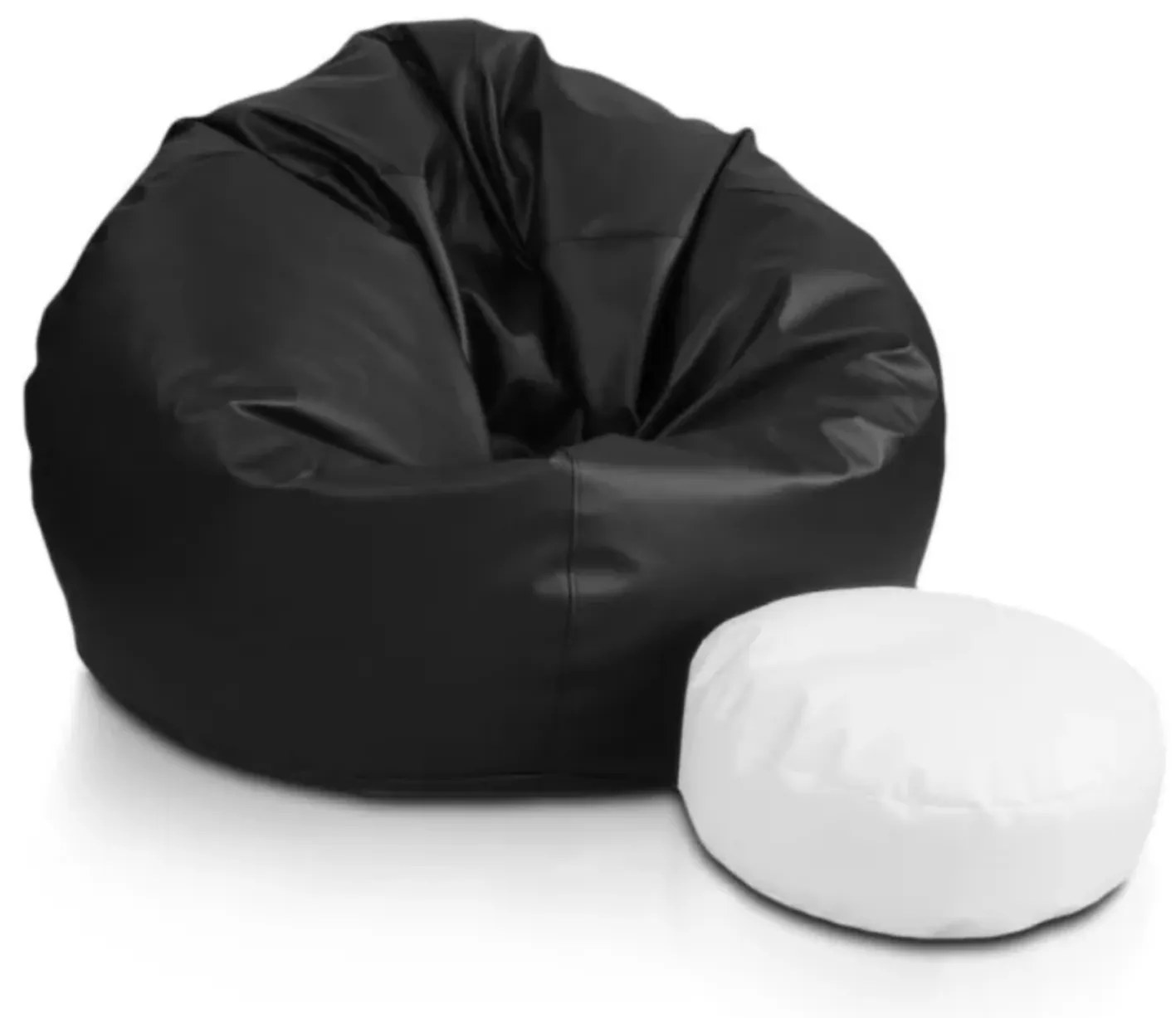 Sedací vak Sakwa L z ekokože – pohodlný, ľahko čistiteľný, elegantný vak pre deti aj dospelých Farba: E14 - Čierna