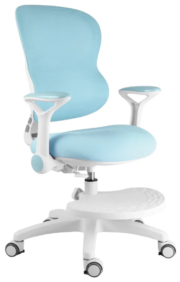 Detská rastúca stolička Neoseat JUNI 006 — látka, prateľný poťah, modrá