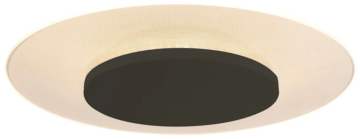 Moderne plafondlamp wit met zwart 42cm incl. LED - Lido