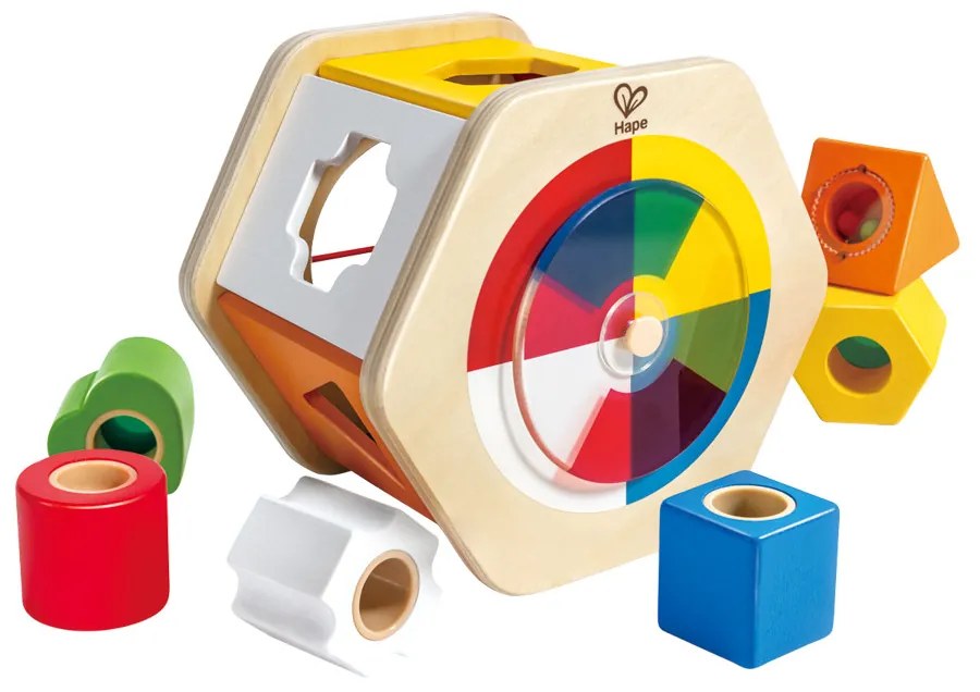 Drevená vkladačka s geometrickými tvarmi