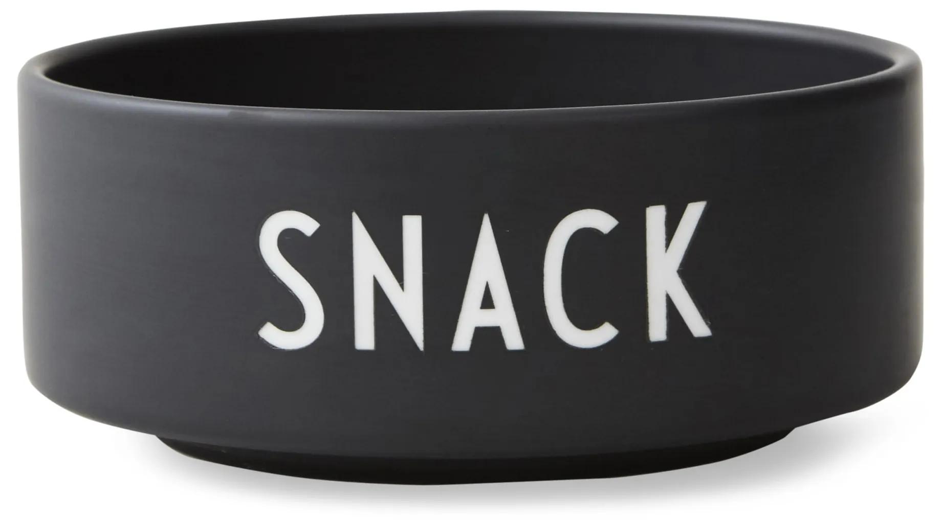DESIGN LETTERS Porcelánová miska Black Snack