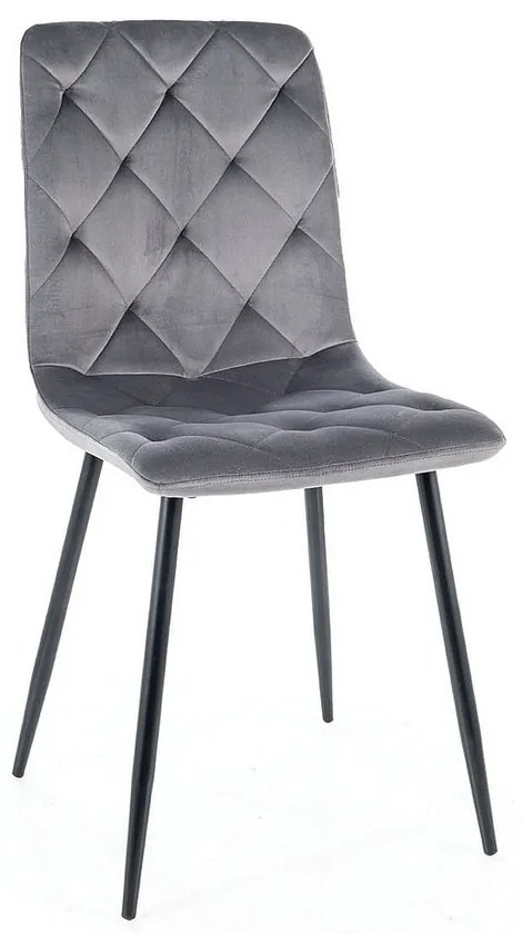 Jedálenská stolička Jerry Velvet, sivá