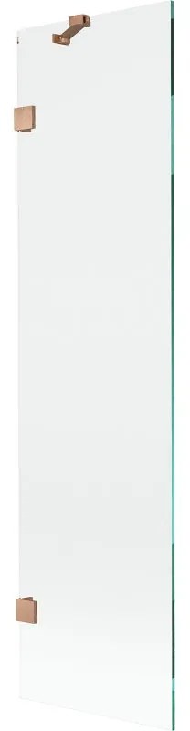 Mexen, Mexen Lunar 1-krídlová vaňová zástena 50 x 150 cm, transparentná, brúsená meď - 897-050-000-65-00