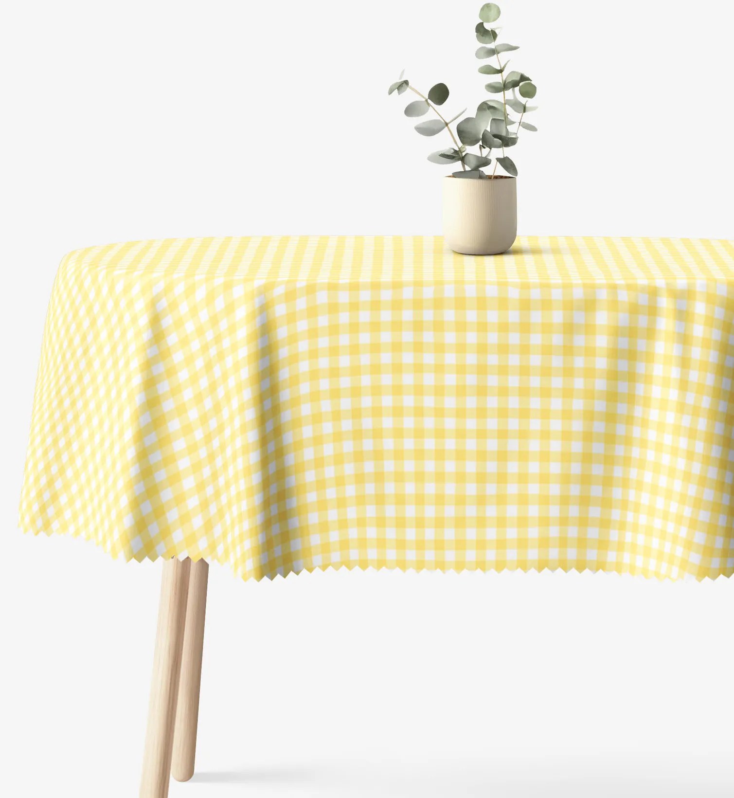 Goldea oválny teflónový obrus - žlté kocky 140 x 240 cm