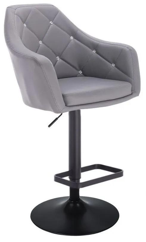 LuxuryForm DESIGN Barová stolička ROMA na čiernom tanieri - šedá