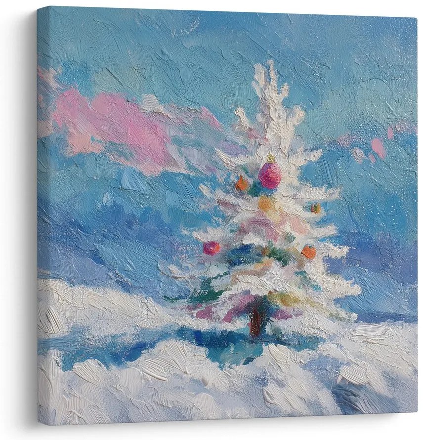 Obraz zimné čaro s vianočným stromom