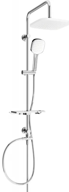 Mexen - T33 sprchový set s hornou hlavicou štvorcovou,chrómová- biela, 798333393-02