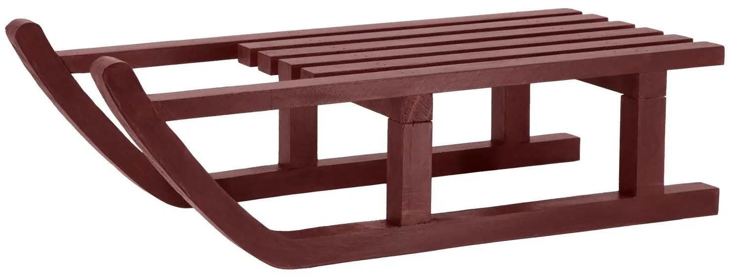Višňová antik drevená dekorácia sane Sledge Vintage - 38*18*10 cm