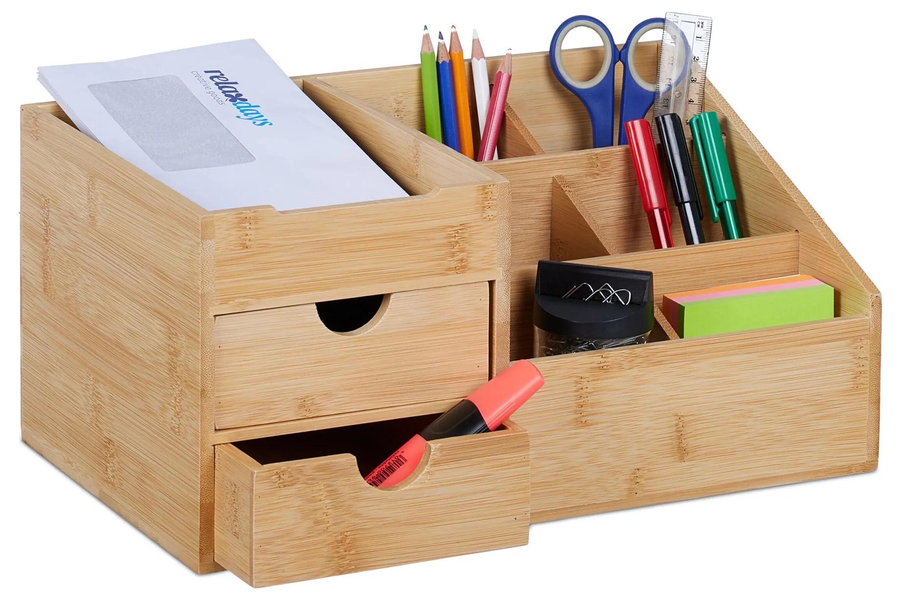 Organizér na stôl s 2 zásuvkami RD48905, bambus Organizér na stôl s 2 zásuvkami RD48905, bambus