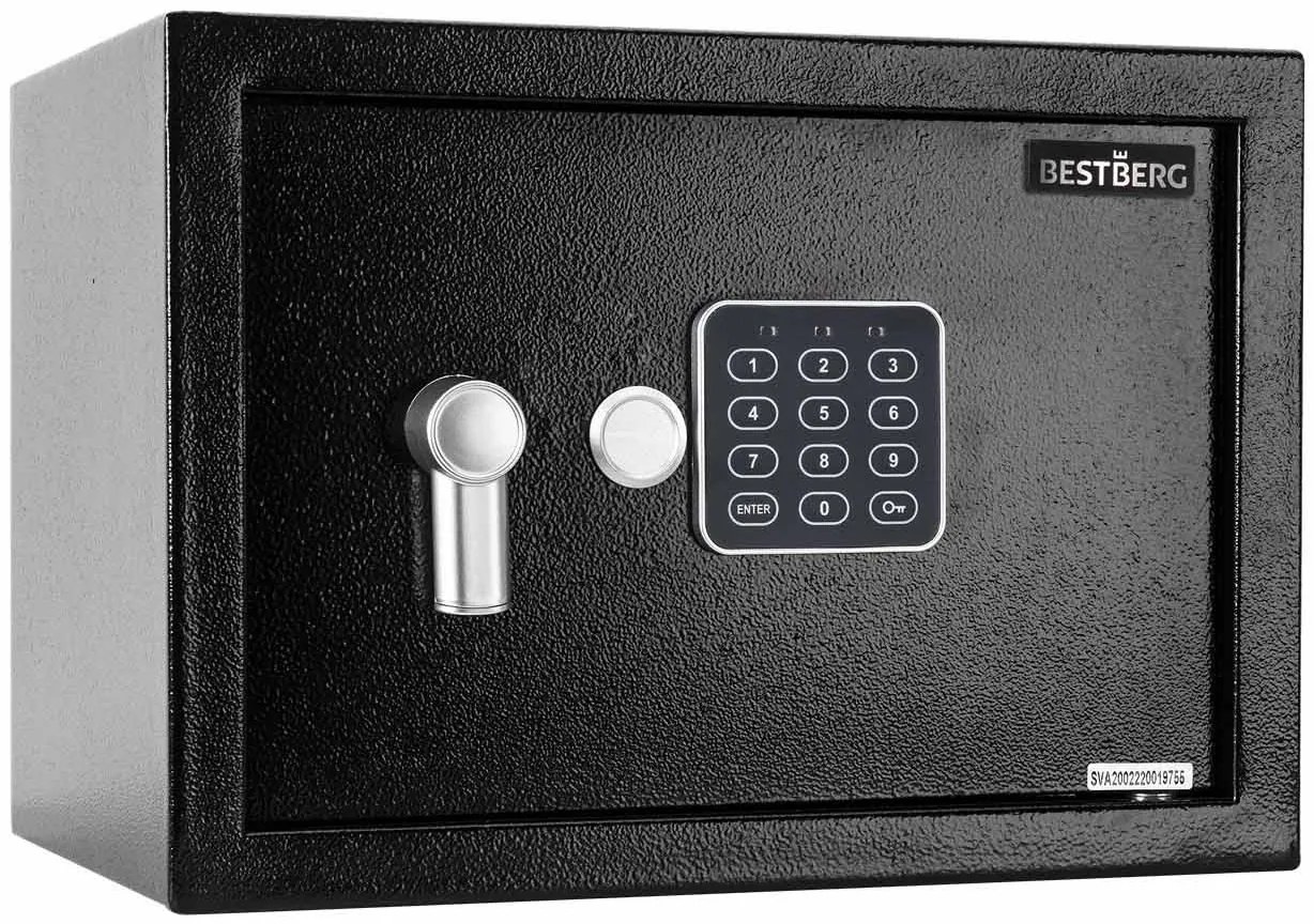 Digitálny trezor BestBerg BBSB-3C / 20 x 31 x 20 cm / čierna