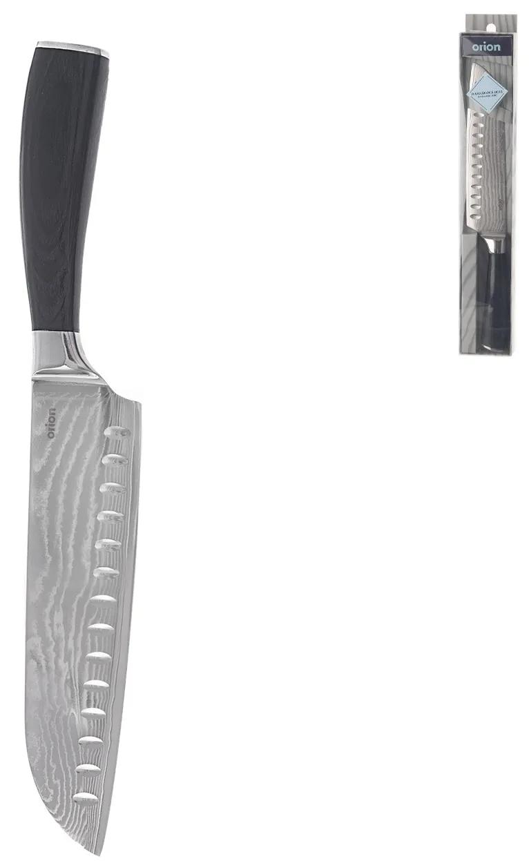 Nôž kuchynský Santoku, damašková oceľ/pakka, 18,5 cm