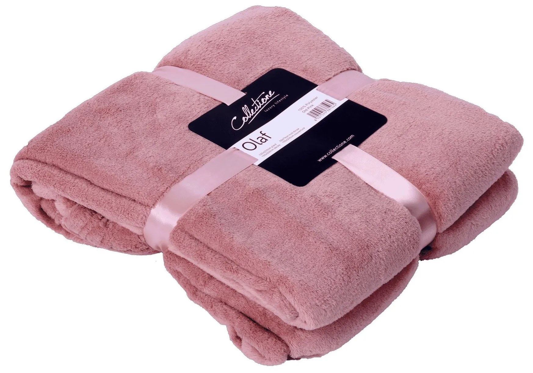 Ružový plyšový pléd Olaf old pink - 150 * 200 cm