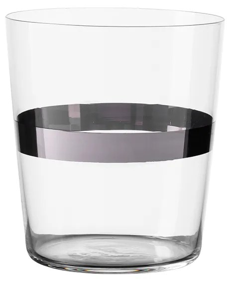 Poháre Tumbler s pruhom v platinovej farbe 440 ml set 6 ks - 21st Century Glas Lunasol META Glass - 322176
