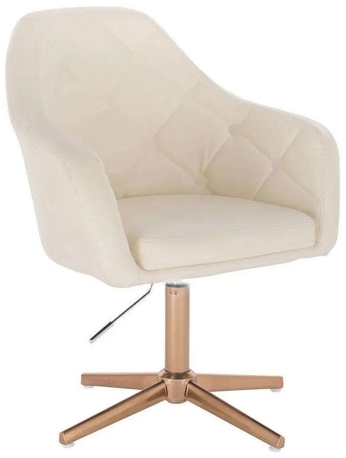 LuxuryForm DESIGN Kreslo ANDORA na zlatom kríži - krémové