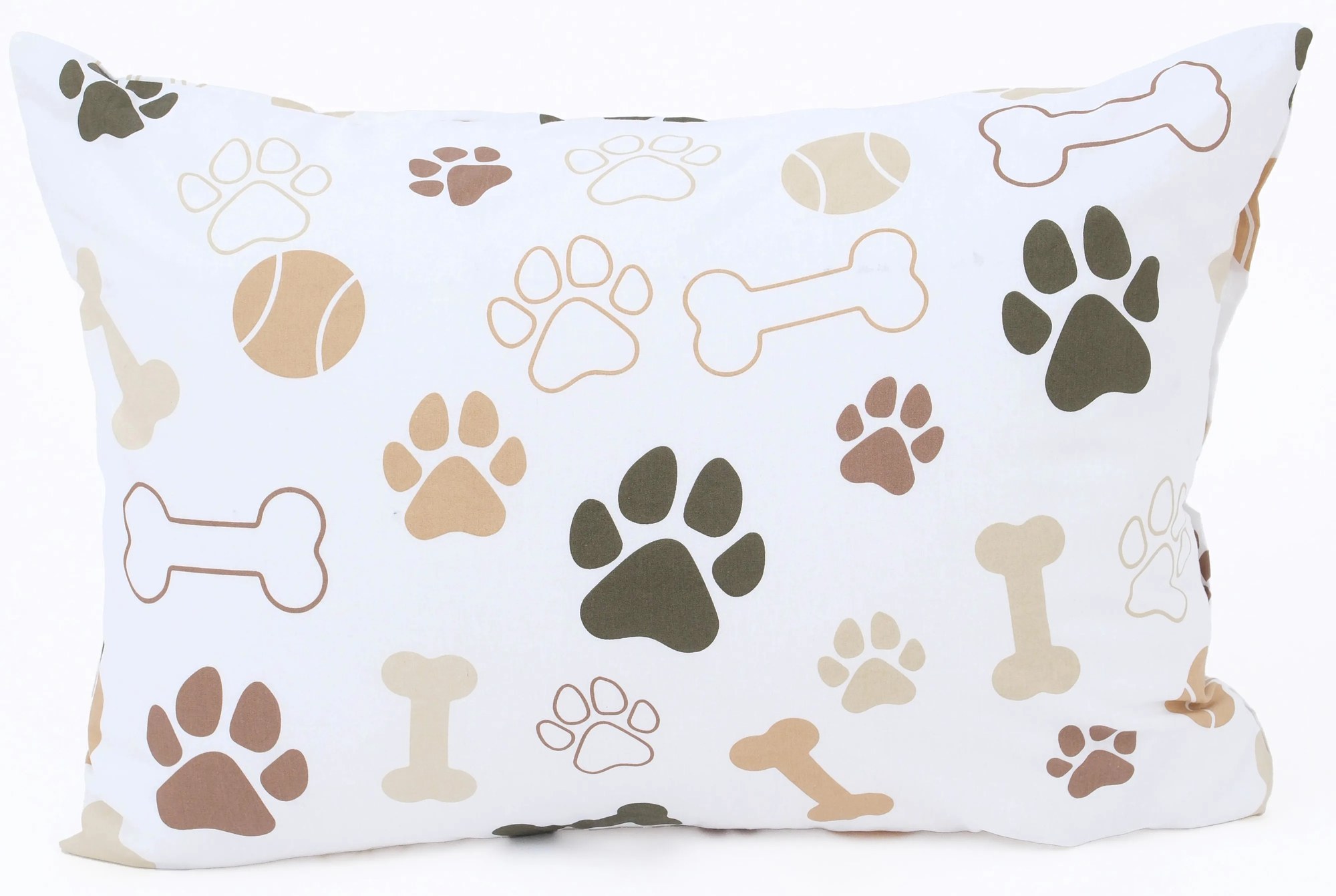 Bavlnená obliečka na vankúš Renforcé 50 x 70 cm – Psie labky biele