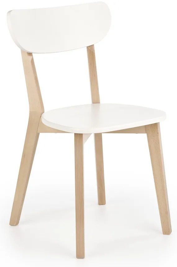 Jedálenská stolička Buggi, biela / buk