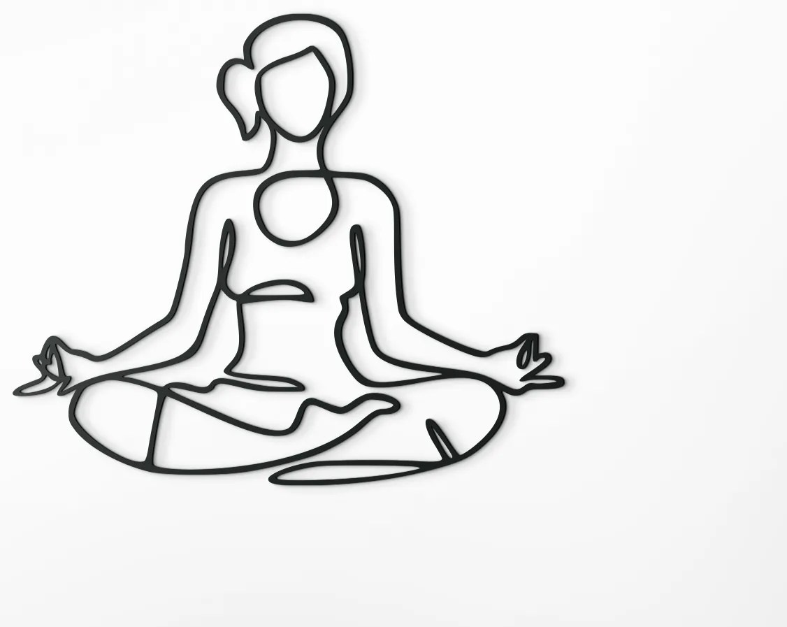 drevko Drevená nálepka na stenu Meditácia Rozmer obrazu: 28 x 32,5 cm, Farba dekorácie: Čierna