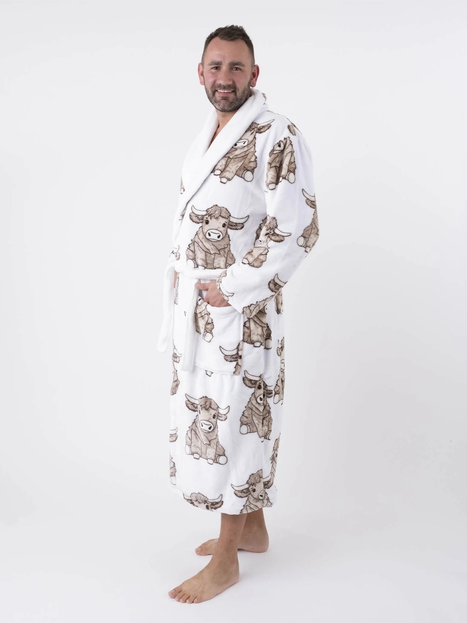 Mikroplyšový župan Ema - Róza veľkosť L