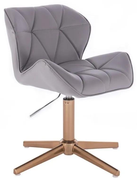 LuxuryForm DESIGN Stolička MILANO na zlatom kríži - šedá