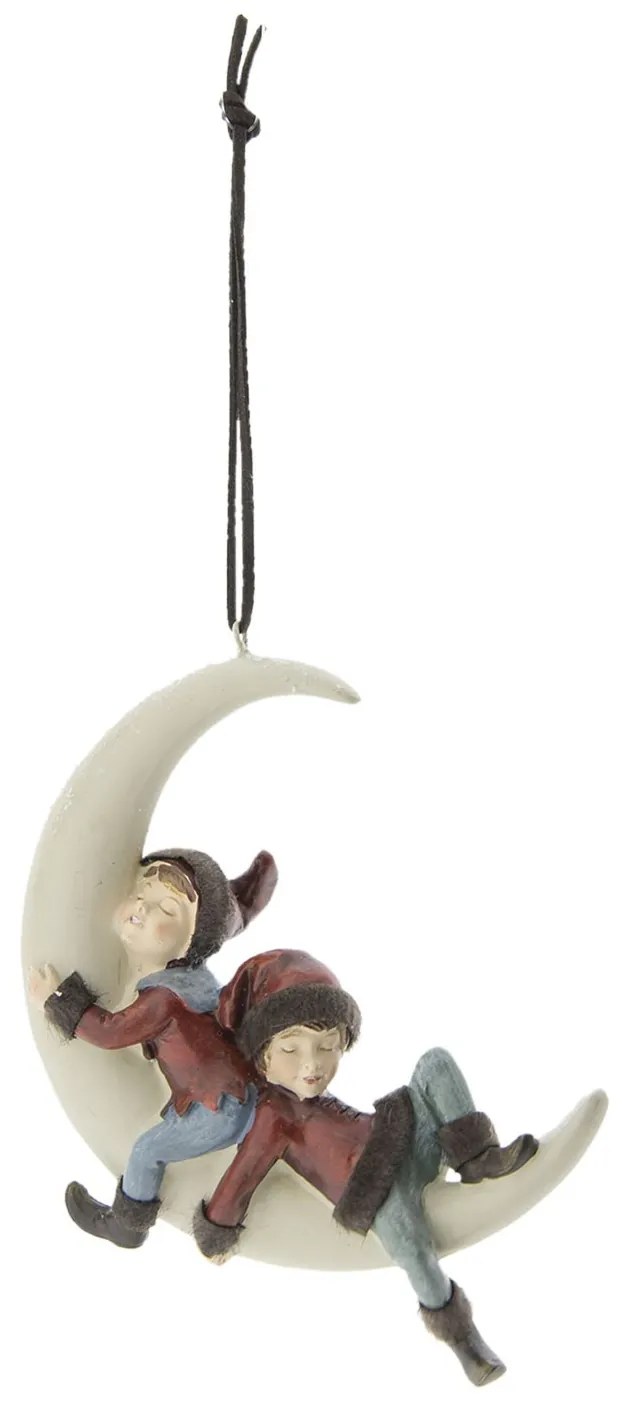 Závesná dekorácia škriatkovia na mesiaci - 13 * 4 * 14 cm