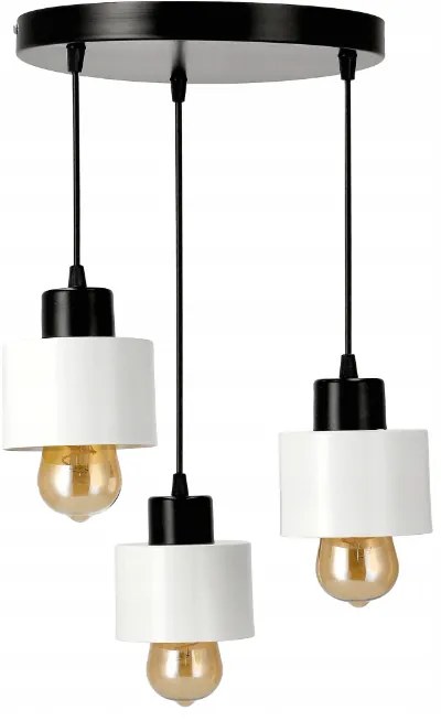 BERGE LED závesná lampa LOFT - 3xE27 - CUBE WHITE