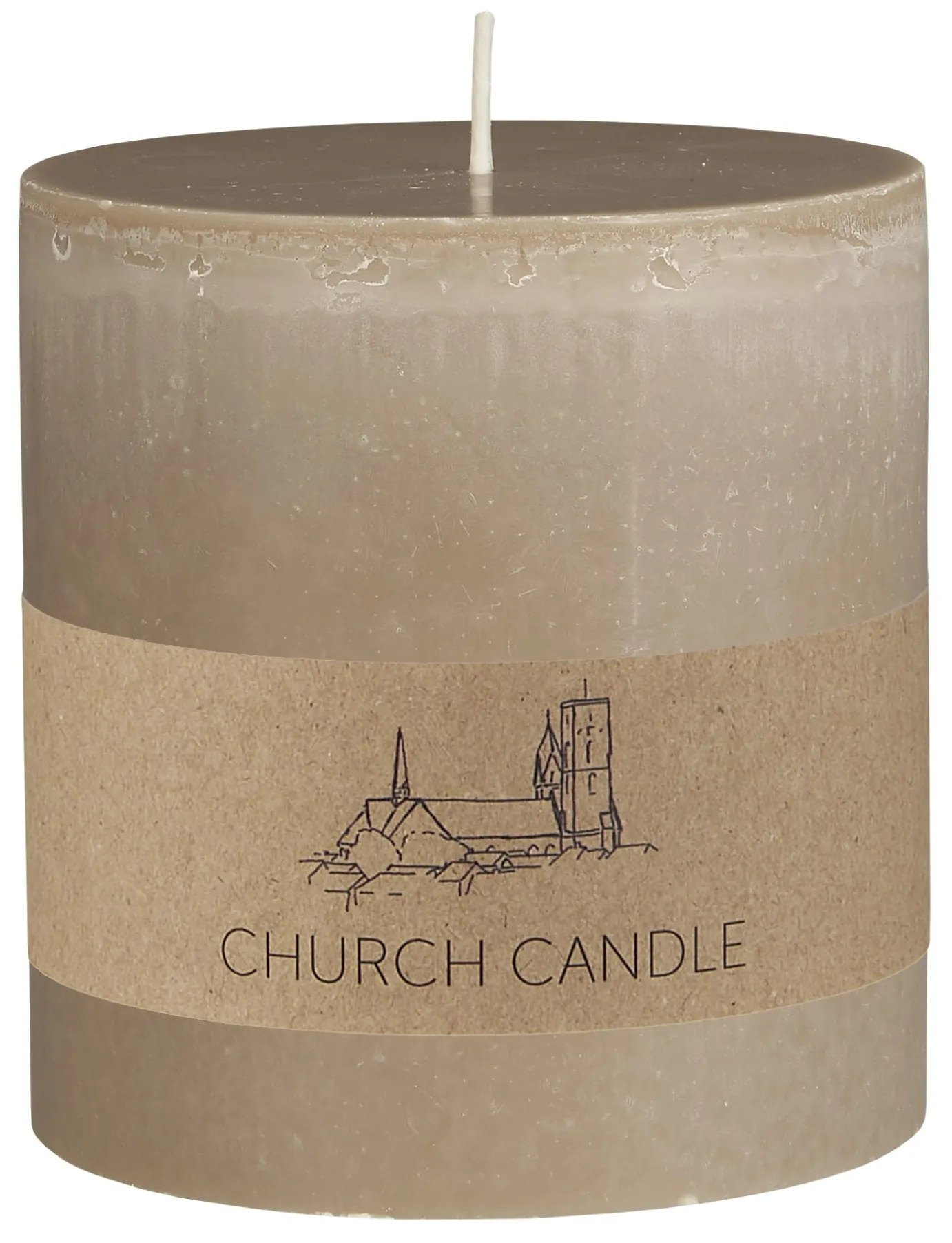 Ib Laursen Sviečka Church Rustic Linen 10 cm