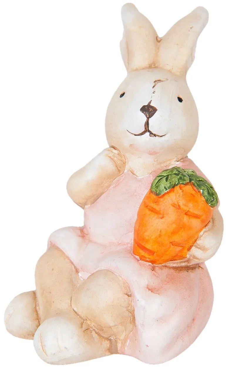 Dekorácia sediaci králiček s mrkvičkou - 5*7*9 cm