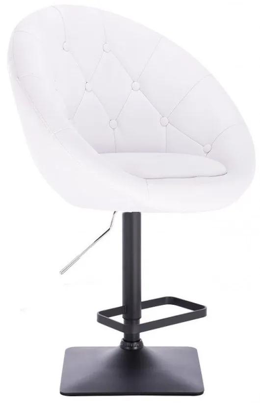 LuxuryForm DESIGN Barová stolička VERA na čiernej hranatej podstave - biela