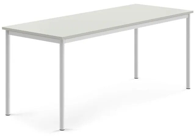 Stôl SONITUS, 1800x700x720 mm, HPL - šedá, biela