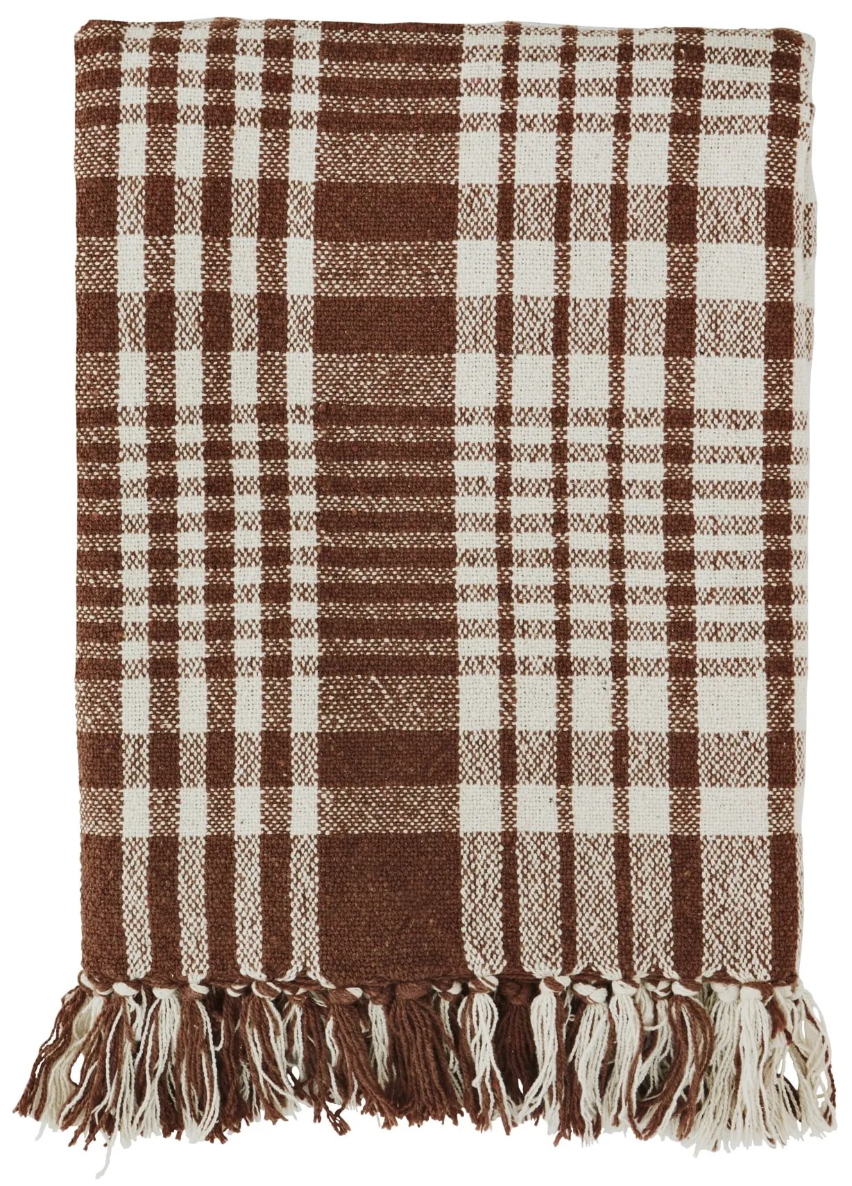 MADAM STOLTZ Prehoz z recyklovanej bavlny Cinnamon 125 × 175 cm