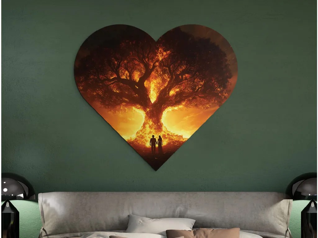 drevko | Srdcový Strom života Zapálenosť 45 x 50 cm