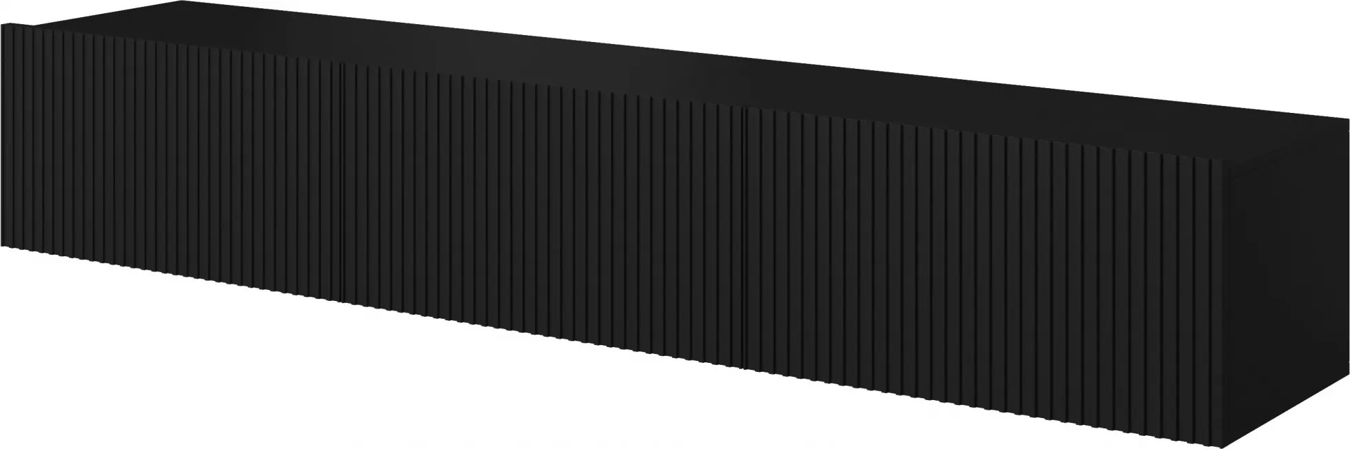 Závesná TV skrinka Nicole 200 cm so zásuvkou - čierny mat