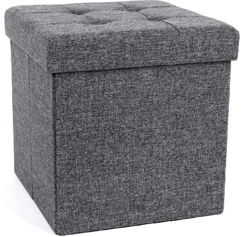 Taburet s úložným priestorom LAFINA 38x38 cm, sivý