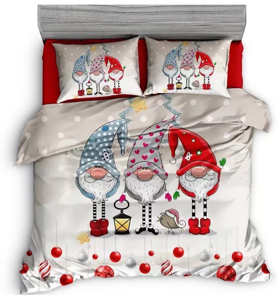 Obliečky SAVENA GNOMS 3-dielna sada 140x200 cm