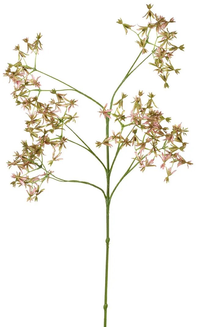 Zelená dekoračná kvetina s jemnými ružovými kvietkami - 64cm