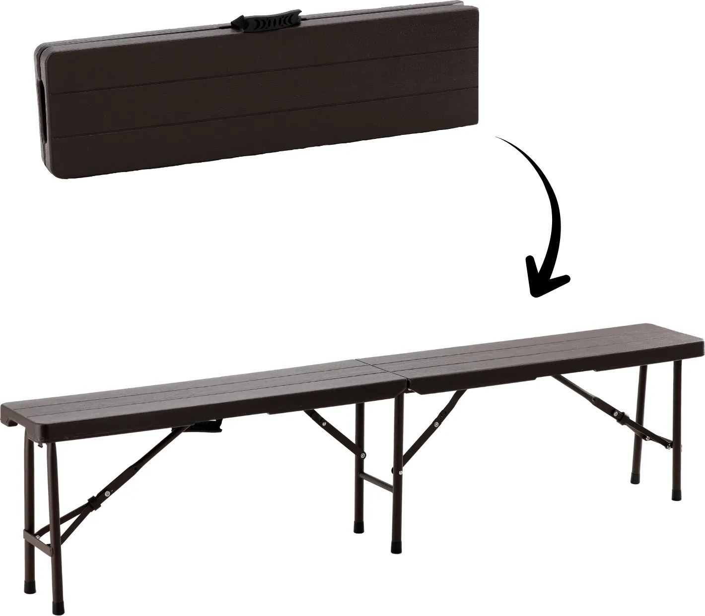 Garden Line SKLADACIA TURISTICKÁ LAVICA 180 x 25 x 43 CM HNEDÁ *0995
